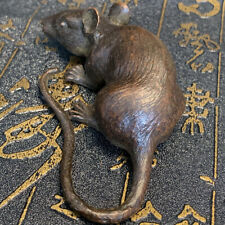 Figura de ratón de bronce coleccionable hecha a mano estatua netsuke decoración de mesa segunda mano  Embacar hacia Argentina