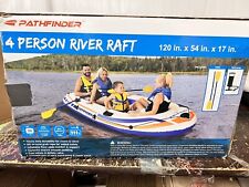 Used, 4 Person Inflatable Boat Raft With Pump & Oars Sports River Canoe New In Box! for sale  Shipping to South Africa