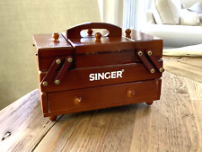 Vintage SINGER Wooden Accordion Style Sewing Machine Organizer Chest Box Storage for sale  Shipping to South Africa