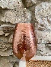 Beaten Hammered Copper Coloured Vase Metal Designer Modern Contemporary Decor for sale  Shipping to South Africa