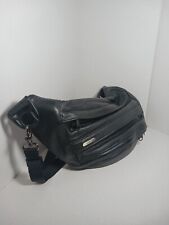 Van Vleck Unisex Adults Black Leather Adjustable Strap Biker Sling Bag Road Gear for sale  Shipping to South Africa