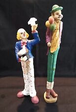 Estatuillas de payasos de madera sobre zancos coleccionables de circo pintadas a mano segunda mano  Embacar hacia Argentina