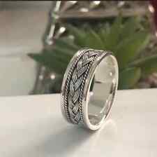 Braid Design, Silver 925 Sterling Silver Band& Spinner Ring Handmade All Size for sale  Shipping to South Africa