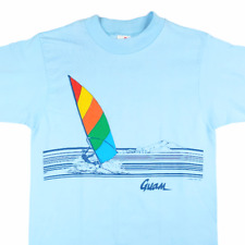 Usado, Camiseta Vintage Windsurfing Guam Para Hombre Talla Pequeña Azul Años 80 Arco Iris Hecha en EE. UU. segunda mano  Embacar hacia Argentina