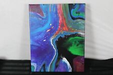 Used, ABSTRACT CANVAS ART Original Acrylic Painting Bright Modern ARTWORK 11" X 14" for sale  Shipping to Canada