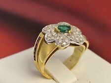 ring anello gold oro18KT 750°/°°SMERALDO RUBINI  BRILLANTI FAI PROPOSTA usato  Campobasso