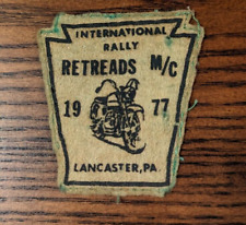 Vintage Retreads MC 1977 International Rally Patch - Lancaster PA, used for sale  Shipping to South Africa
