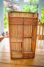 Vintage - Bamboo Tier Shelf Unit - Wall Mount - Boho Bohemian 70s Wicker Rattan, used for sale  Shipping to South Africa