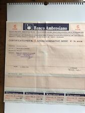 Certificati azionari banco usato  Angera