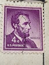 Selo postal usado dos EUA Abraham Lincoln 4 centavos ULTRA RARO "LINHA ROXA DUPLA" comprar usado  Enviando para Brazil