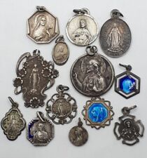 Usado, Lot 13 Medailles Religieuse Argent Religious Silver Medal 18g Email Vierge Jesus segunda mano  Embacar hacia Argentina