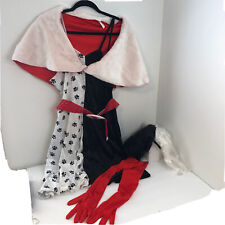 Disney Wicked Wear CRUELLA Deville Adult Costume Size 12-14 Dress Shaw Wig Glove, used for sale  Shipping to South Africa