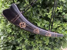 Instrumento de sonido de llamada tribal de colección/antiguo cuerno de caza tambuli pueblo vikingo segunda mano  Embacar hacia Mexico