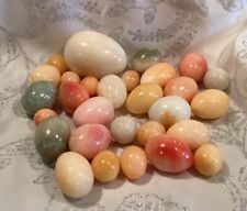 27 ovos de pedra polida de alabastro mármore vários 1,25”—3,25”, usado comprar usado  Enviando para Brazil