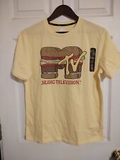 Nova camisa MTV música televisão tamanho junior 16 18 XL camisa amarela hambúrguer  comprar usado  Enviando para Brazil