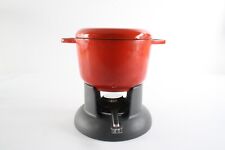 Vintage Invicta France Cast Iron Fondue Set Red (No Forks) for sale  Shipping to South Africa