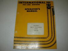 International Pay Line 3966 Pay Feller Buncher Operator's Manual  , issued 1975 for sale  Canada