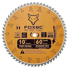 Open Box FOXBC 10-Inch Miter/Table Saw Blade, 60-Tooth ATB, Thin Kerf Fine for sale  Shipping to South Africa