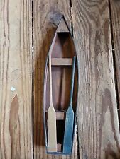 Used, 16” Wooden Row Boat Canoe Wall 3 Tier Display Shelf Nautical Sage Green Wood pad for sale  Shipping to South Africa