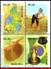 3283 Brasil 2014 GOLDEN GRASS, THE GOLD OF JALAPAO, PLANTS ART, BANDEIRA, C-3377 MNH comprar usado  Brasil 