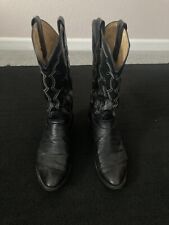 Tony Lama Black Leather Cowboy Boots 8.5 D for sale  Shipping to South Africa