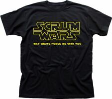 RUGBY Scrum Wars funny Jedi Rebel  black cotton t-shirt 5113 for sale  Shipping to South Africa