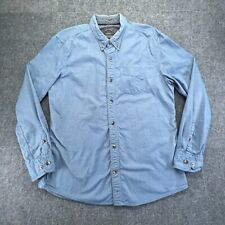 Camisa masculina Fat Face grande azul cambraia slim fit manga longa botão para baixo comprar usado  Enviando para Brazil