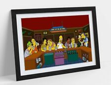 SIMPSONS A ÚLTIMA CEIA - ARTE EMOLDURADA PÔSTER IMAGEM IMPRESSÃO ARTE - MARROM AMARELO comprar usado  Enviando para Brazil