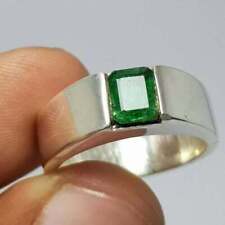 Used, 925 Sterling Silver Natural Certified 4.25 Ct Emerald Handmade Mens Ring for sale  Shipping to South Africa