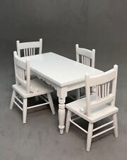 Sillas de mesa de madera blanca 1:12 casa de muñecas comedor miniatura muebles de cocina segunda mano  Embacar hacia Mexico