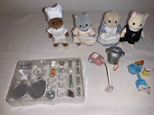 Sylvanians Butler Set- Cleaning Lady Set- Chef & Waitress Figures Bundle, used for sale  Shipping to South Africa