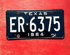 1964 Texas Nice Original  ER-6375  License Plate  for sale  Battle Ground