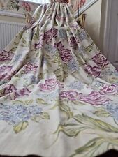 HUGE M&S Purple Blue Hydrangea FLoral Eyelet Lined CURTAINS 53 X 90" for sale  Shipping to South Africa