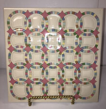 Usado, Anillo de boda doble diseño edredón decoración colgante de pared de 7" cuadrado de cerámica segunda mano  Embacar hacia Argentina