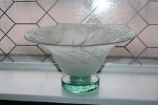 Large Vintage Art Glass Pedestal Bowl Sandblasted Tree Design for sale  Shipping to South Africa