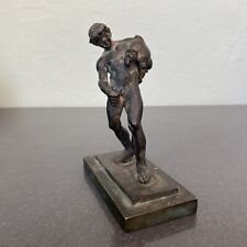 Used, Vintage Small Bronze Figure of Standing Nude Male Carrying a Pig Under Left Arm for sale  Shipping to South Africa