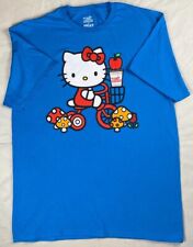Usado, Camiseta Hello Kitty x taza de fideos, mediana, azul, triciclo y flores, rara segunda mano  Embacar hacia Argentina