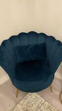 Velvet armchair used for sale  LONDON