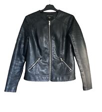 Dorothy Perkins 10 Biker Jacket Faux Leather Zip Front Round Neck Zip Pockets for sale  Shipping to South Africa