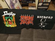 Lote de Camisa Banda de Heavy Metal Savatage Morbid Angel Bathory Tamanho Grande Preta LEIA comprar usado  Enviando para Brazil