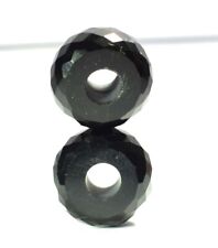 2 piezas cuentas sueltas facetadas de jade negro de 8x15 mm agujero grande de 5 mm torreta segunda mano  Embacar hacia Argentina