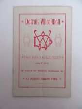 RARO Antigo Programa de Lembranças de Corrida de Estrada Detroit Wheelmen Bicicleta 1890 comprar usado  Enviando para Brazil
