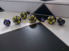 Blue ceramic knobs for sale  NOTTINGHAM