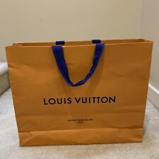 Bolsa de compras LV Louis Vuitton laranja ouro papel grande alça azul 19" x 15" x 5" comprar usado  Enviando para Brazil