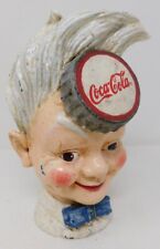 "Gorra de botella ""Sprite Boy"" de Coca-Cola Bank en la frente década de 1990 de colección cabeza de hierro fundido segunda mano  Embacar hacia Argentina