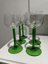 green stem wine glasses for sale  SLOUGH