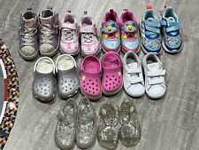 Lote de 9 pares de sapatos infantis femininos tamanho 8. 3 pares de iluminação. comprar usado  Enviando para Brazil