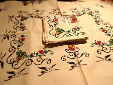 Vintage nappe serviettes d'occasion  Senozan