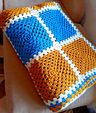 Granny Square Crochet Throw Blanket Grandma Core Large 93"x113" Couch Bedcover  for sale  Shipping to South Africa