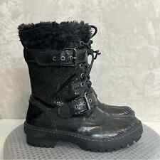 Sperry Boots Womens 7.5 Topsider Alpine Glitter Winter Duck Shoes Black Faux Fur, usado comprar usado  Enviando para Brazil